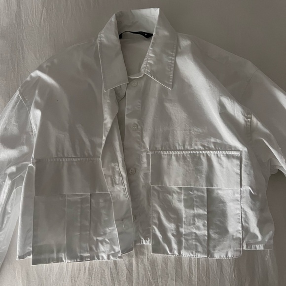 Zara white cropped shirt - Picture 2 of 3